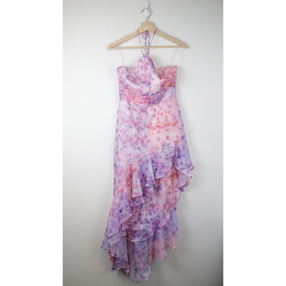 Amanda Uprichard x REVOLVE Carlina Dress Small Cotton Candy Pink Halter Maxi - Picture 2 of 10